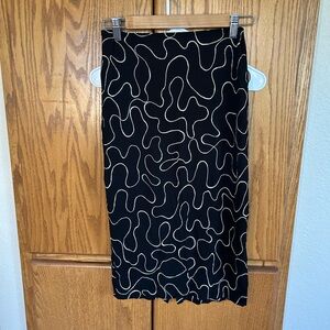 Black and White Midi Pencil Skirt for Cocktail